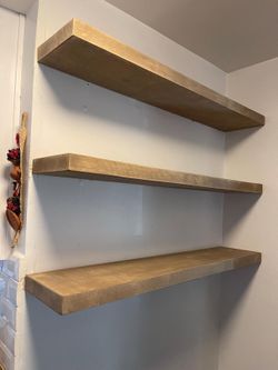 Custom Kitchen Floating Shelves, Corner and Straight