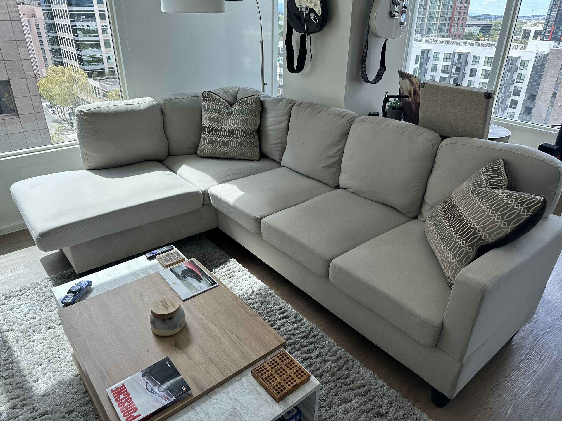 Beige Sectional Couch 