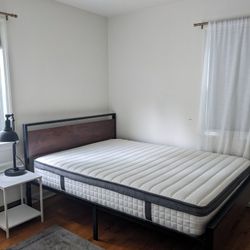 SHA CERLIN 14 Inch Queen Size Metal Platform Bed Frame with Mattress