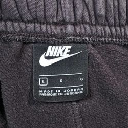 Nike Shorts Big Logo Mens Sz. Large Black Sportswear Club Fleece Drawstring  