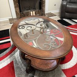Brown Cherry Coffee Table and End Tables