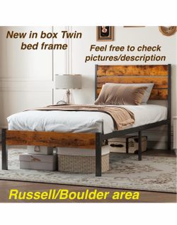 UOCFYK Twin Bed Frame with Headboard. Russell/Boulder area