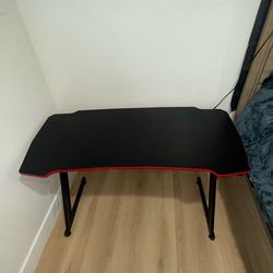 Bestoffice Gaming Desk Z Shaped 47 inch PC Computer Desk with Headphone Hook for Game