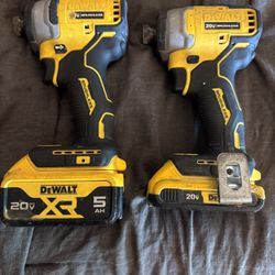 2 Like New Dewalt Impact Guns With 2 Batteries 