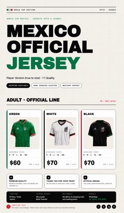 WORLD CUP MEXICO JERSEYS