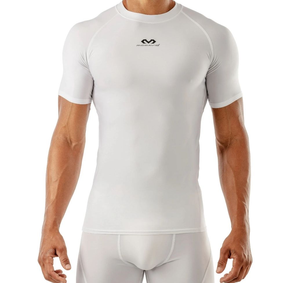 🔥NEW🔥 McDavid Sport Compression Shirt with Short Sleeves, White, Adult Medium