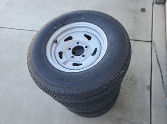 (5) Trailer Rims and Tires ST185/80R13C