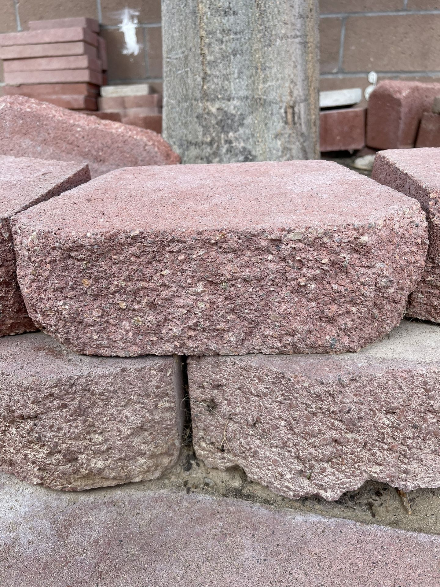 Paver River Red Stone Retaining Wall Block