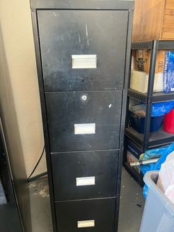 4-Drawer Metal Filing Cabinet Black