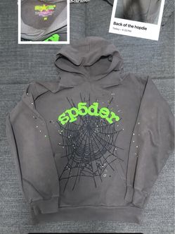 Sp5der Wait Web  Hoodie Slate Grey