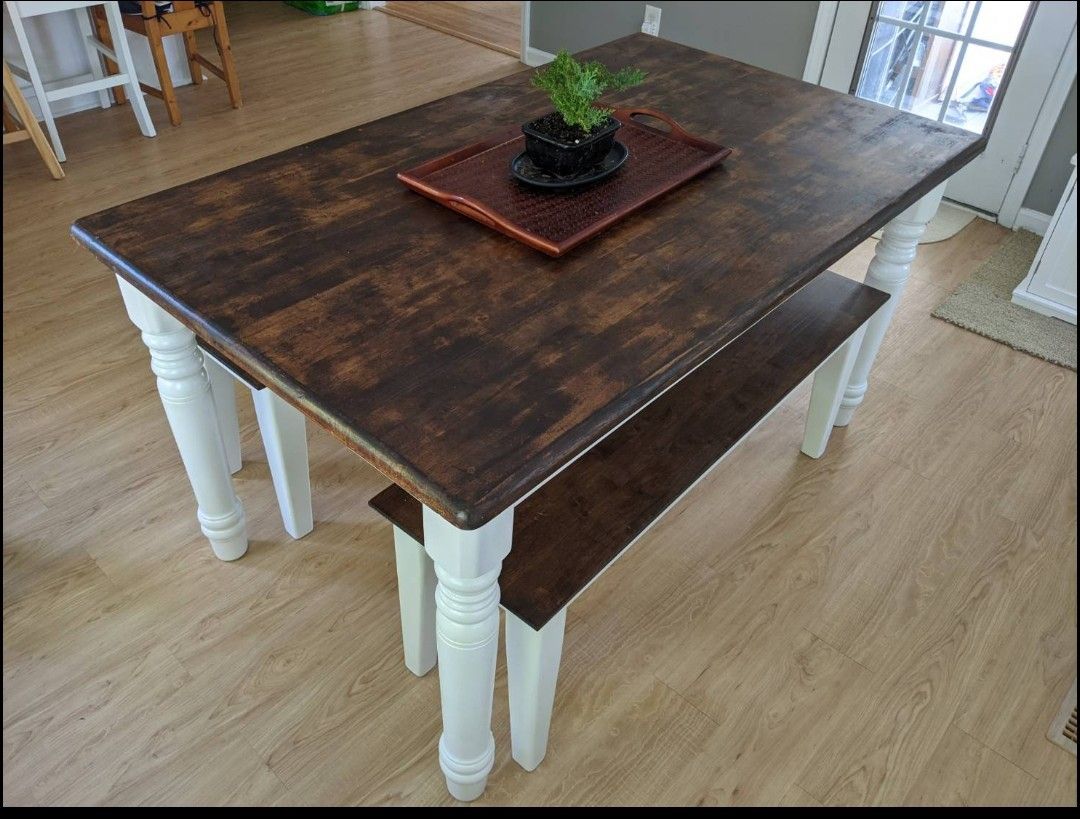 Dining Table With 2 Benches