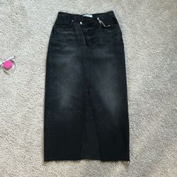 Reformation Black Denim long Skirt. 27