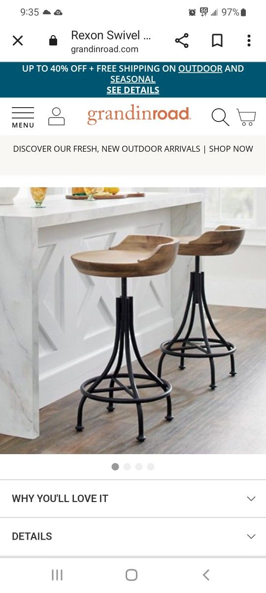 4 Gradin Road Rexon Swivel Stools- Wood Adjustable Height