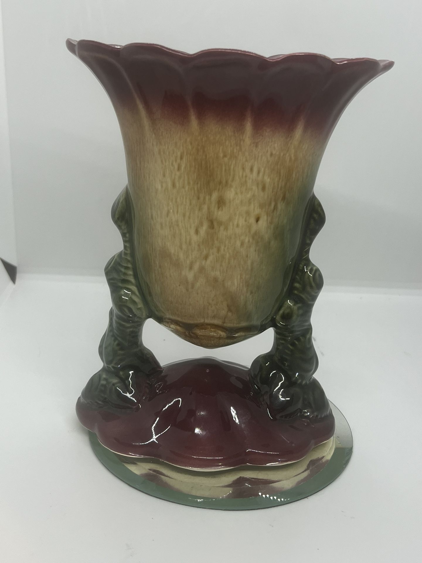 Vintage Hull Pottery Footed Vase Suspended Vase Double Stemmed 8” Tall Mold 108 . This vintage Hull pottery vase is a unique addition to any collectio