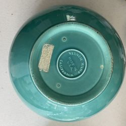 Early California VERNON KILNS California Pottery 9" Mixing Bowl TURQUOISE BLUE
