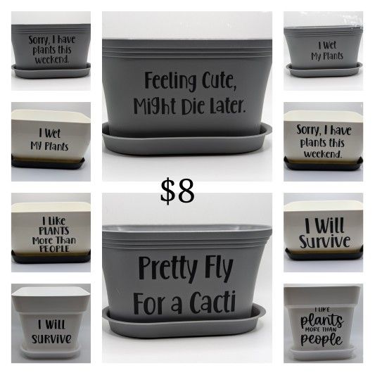 Price Reduced!!! Funny Succulent/Herb Planter Pots
