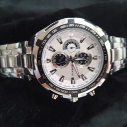 Curren Branded Men Watch Quartz Watch Silver White 