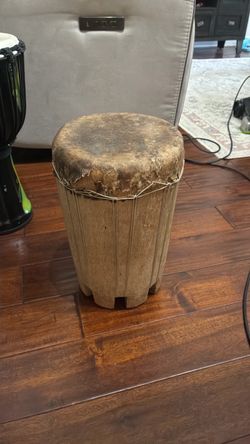 Antique Hand Made goat skin drum