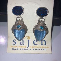 Rare sterling silver Sajen earrings NIB