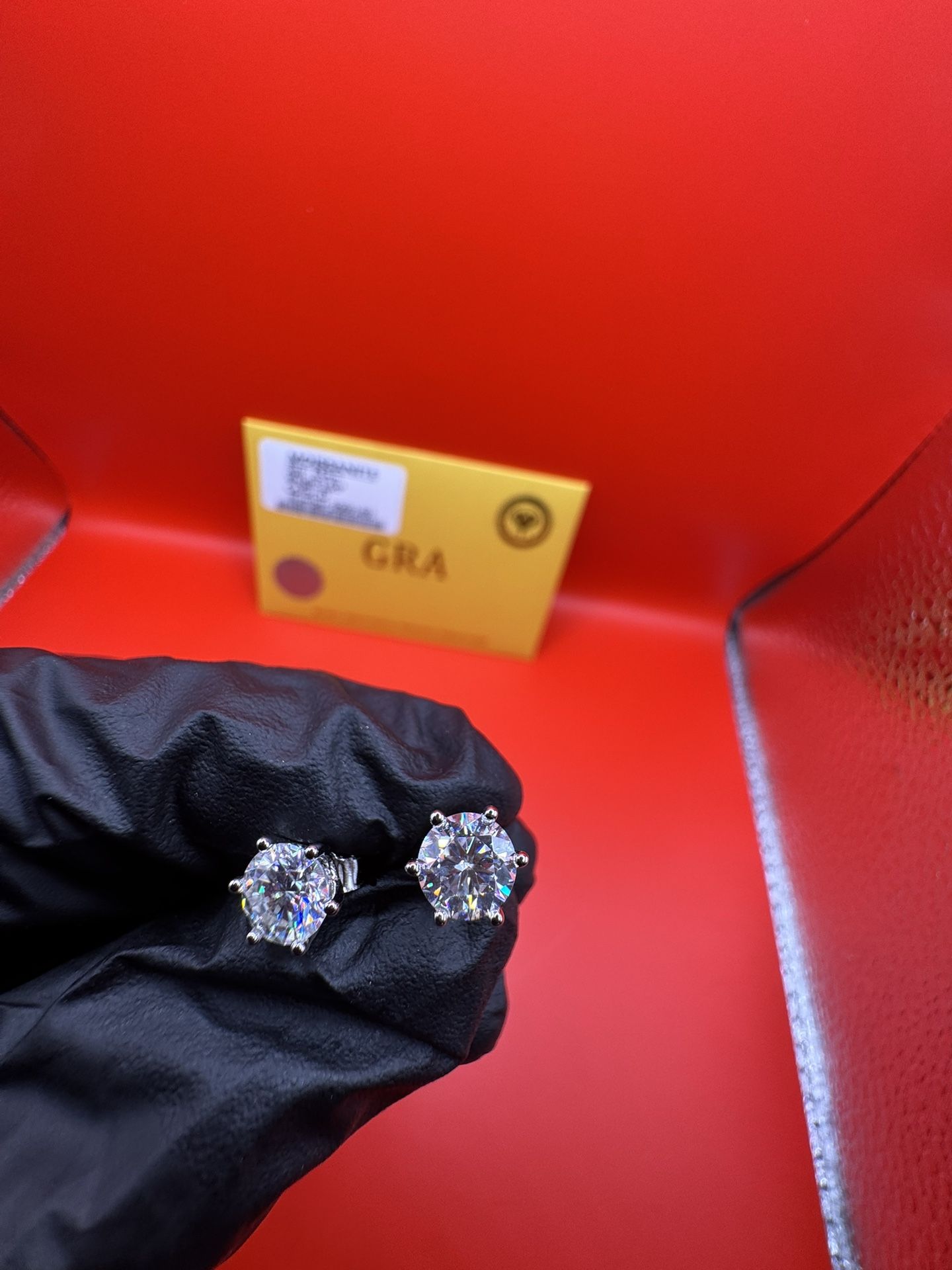 S925 Sterling Silver Moissanite Earrings VVS1 D Color 1.0ct GRA Pass Tester 6.5mm