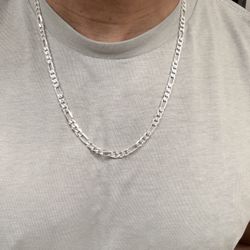 925 Diamond Cut Figaro 24”