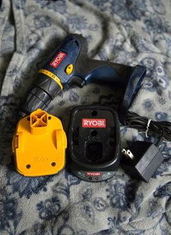 Ryobi drill with battery and charger