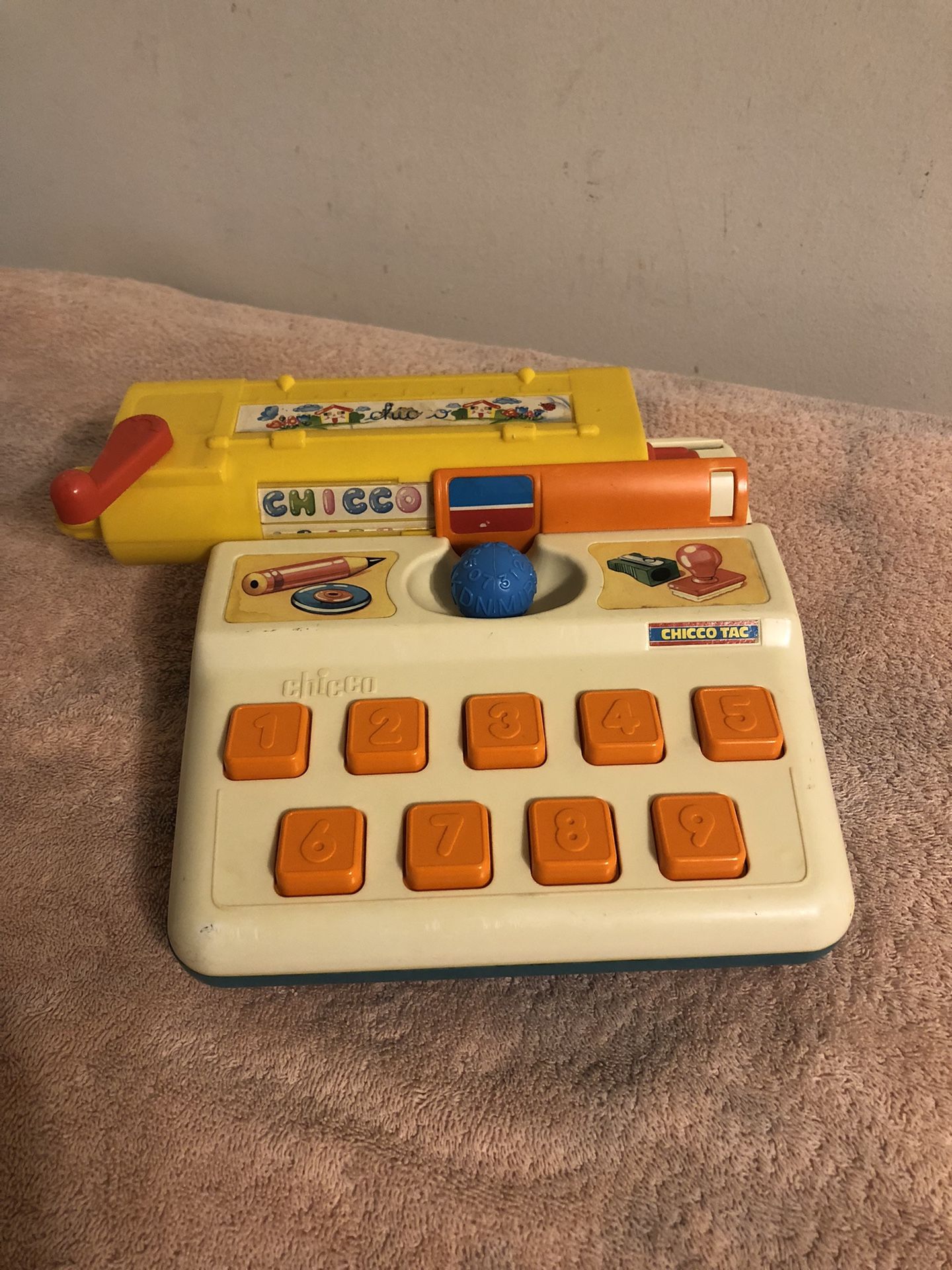 Vintage Chicco Tac Play Typewriter Made In Italy Works