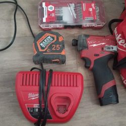 M12 Fuel Impact Drill, With Bag, Charger, And Hand Tools