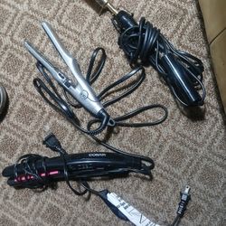 Belson Pressing Comb. Ion Titanium Platinum Mini Straightner And Conair Straightener 