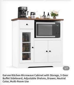 Kitchen Microwave Cabinet with Storage