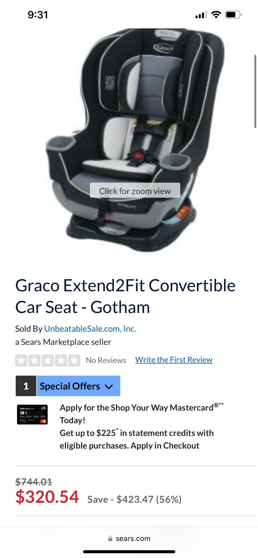 Graco Extend2Fit Convertible Car Seat - Gotham