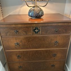 Antique Burled Walnut Dresser 