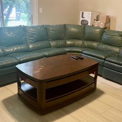 Leather Sectional Sleeper Sofa By Natuzzi. Huge Full Italian Leather And COMFORTABLE 