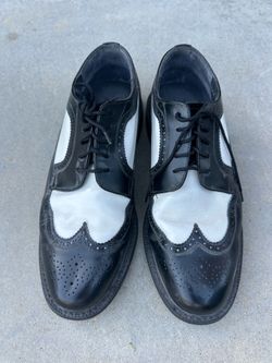 Black and white mens leather dress shoe size 11