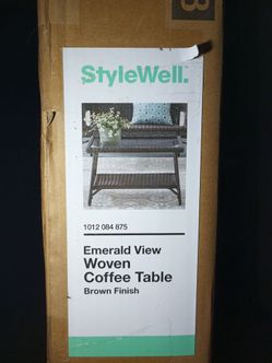 StyleWell Emerald View Woven Coffee Table Brown
