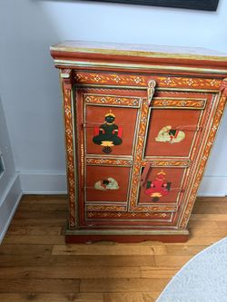 Painted Indian storage cabinet / almirah