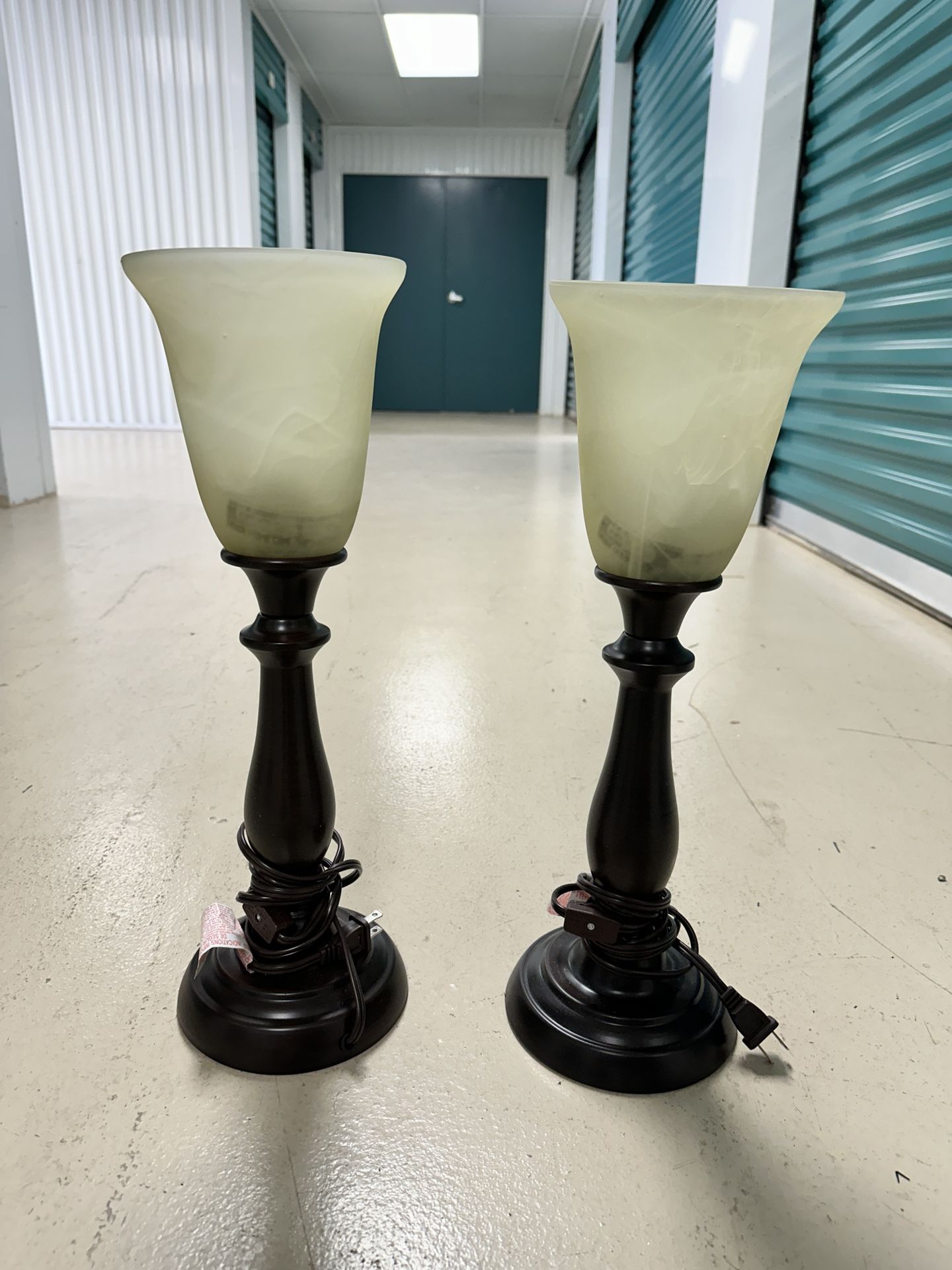 TWO SMALL NIGHTSTAND LAMPS