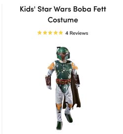 Star Wars Boba Fett Child Costume Size M 8-10