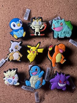 CROCS Jibbitz Charm: Pokémon Character New w/Tags Bundle Lot (9x)