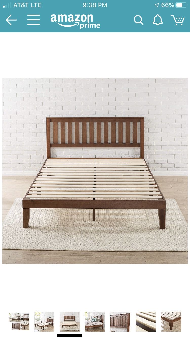 New!!!! Solid wood platform twin bed frame used to stage a home.