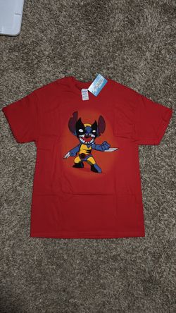Disney Stitch as Wolverine Marvel Crossover T-Shirt - Men’s Medium