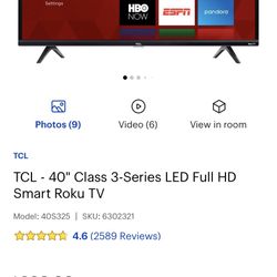 40” TCL Series 3 Tv