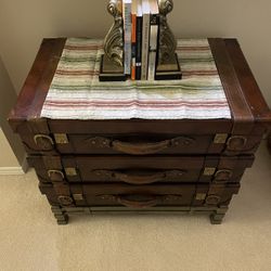 Leather & Wrought Iron “Suitcase” Table