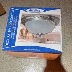 Air King DRLC702 Round Bath Fan with Light, Nickel