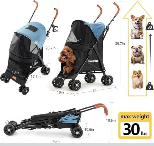 🐾 Kenyone Pet Stroller – Foldable, Lightweight & Portable 🚗
