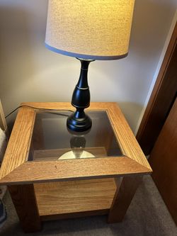 Set of Nightstands – Wooden & Glass