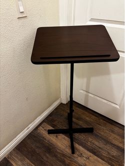 Used djustable height metal levtern in mahogany