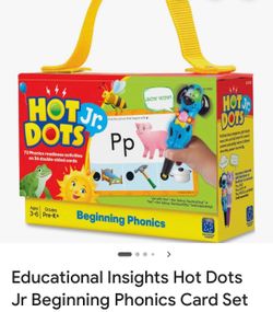 HOT DOTS JR. SET of 5 BOXES & PEN (The Alphabets, Numbers & Counting , Colors, Beginning Science, Patterns & Sequencing ).