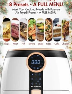 Rozmoz 5.2Qt Air Fryers, Electric Air Fryer Oil-Less LED Temp