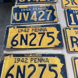 Vintage Pa. License Plates